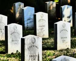 There are 187 unknown burials of the American civil war.